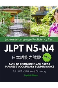 Easy to Remember Flash Cards Japanese Vocabulary Builder Books. Full JLPT N5 N4 Kanji Dictionary English Khmer