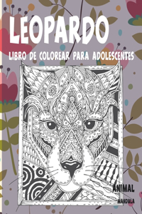 Libro de colorear para adolescentes - Mandala - Animal - Leopardo