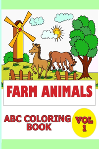 Farm Animals ABC Coloring Book