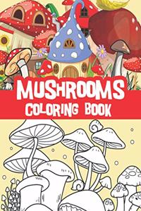 Mushrooms coloring book
