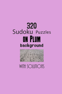 320 Sudoku Puzzles on Plum background with solutions