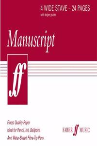 24-page A5 Manuscript Book, 4-stave wide-spaced