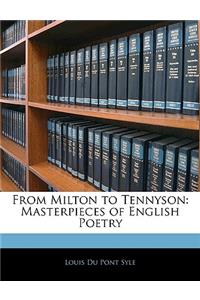 From Milton to Tennyson