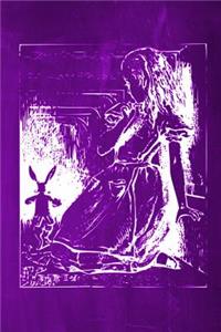 Alice in Wonderland Chalkboard Journal - Alice and The White Rabbit (Purple)