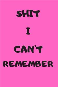 Shit I Can't Remember