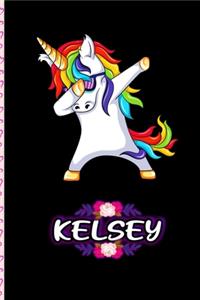 Kelsey - Dabbing Unicorn personalized named Notebook