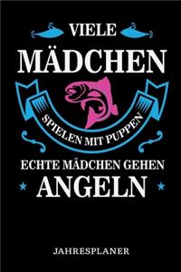 Viele Mädchen Spielen Mit Puppen Echte Mädchen Gehen Angeln Jahresplaner