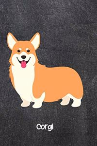 Corgi: Dogs Blank Lined Gift Journal Diary or Notebook, Hand Drawn Illustration, Wide Rule