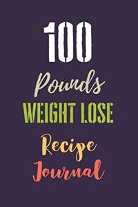 100 Pounds Weight Lose Recipe Journal