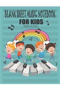 Blank Sheet Music Notebook for Kids (Piano, Guitar)