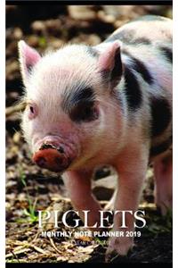 Piglets Monthly Note Planner 2019 1 Year Calendar