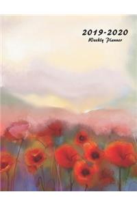 2019-2020 Weekly Planner: Large Two Year Planner with Flower Coloring Pages (Volume 8)
