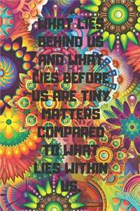 What Lies Behind Us and What Lies Before Us Are Tiny Matters Compared to What Lies Within Us.