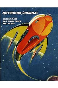 Retro Rocketship - Notebook/Journal