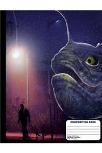 Purple Sea Monster on Land Composition Notebook College Ruled 200 Pages / 100 Sheets, 9-3/4