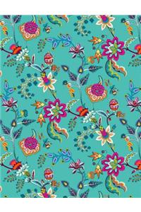 My Big Fat Bullet Journal Chinoiserie Pattern on Turquoise