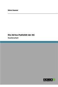 Ad-hoc-Publizität der AG