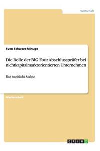 Rolle der BIG Four Abschlussprüfer bei nichtkapitalmarktorientierten Unternehmen