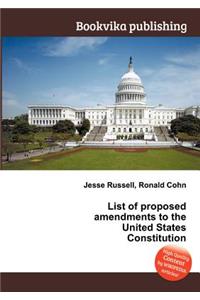 List of Proposed Amendments to the United States Constitution