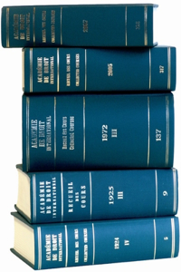 Recueil Des Cours, Collected Courses, Tome 405
