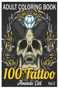 100 Tattoo Adult Coloring Book
