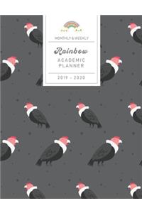 Monthly & Weekly Rainbow Academic Planner 2019 - 2020
