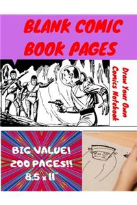 Blank Comic Book Pages Draw Your Own Notebook Big Value 200 Pages
