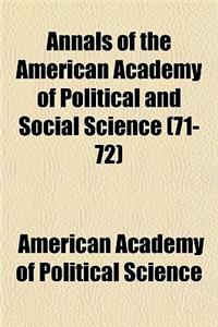 Annals of the American Academy of Political and Social Science (Volume 71-72)