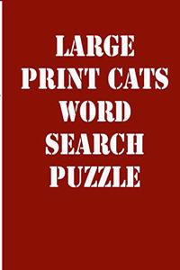 large print cats word search puzzle