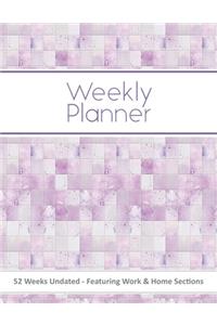 Weekly Planner Undated: Pastel Tiles Work and Home 52 Week Productivity Organizer For Women