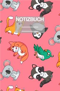 Notizbuch A5 Muster Suesse Tiere Baby Koala Hund Katze Vogel Pinguin