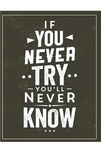 If you nerver try you'll never know