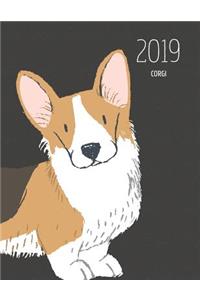 2019 Corgi: Dated Weekly Planner with to Do Notes & Dog Quotes - Corgi with Tail