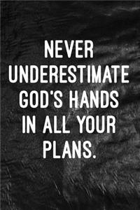 Never underestimate God's hands in all your plans.