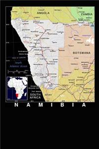 Modern Day Color Map of Namibia in Africa Journal