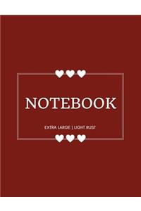 Notebook Extra Large: Light Rust: Notebook 8.5 X 11: Notebook 400 Pages