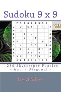 Sudoku 9 X 9 - 250 Skyscraper Puzzles - Anti - Diagonal - Level Silver