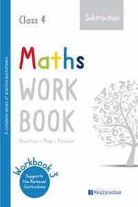 Key2practice Class 4 Maths Workbook | Topic - Subtraction | 29 Practice Worksheets with Answers | Designed by IITians