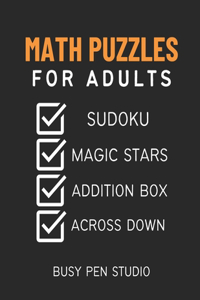 Math Puzzle Books For Adults (OVER 300+ activities)