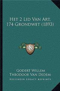 Het 2 Lid Van Art. 174 Grondwet (1893)