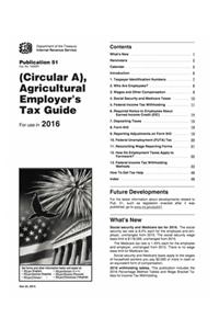 Publication 51 (2016), (Circular A), Agricultural Employer's Tax Guide