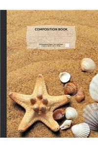Sand & Seashells Composition Notebook, Dotted Grid Paper