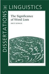 The Significance of Word Lists