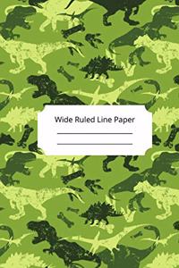 Camouflage Art Theme Wide Ruled Line Paper