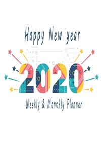 Happy new year 2020 Planner Weekly and Monthly