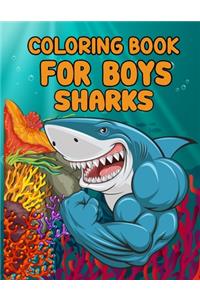 Coloring Book for Boys Sharks