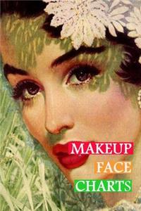 Makeup Face Charts: Blank Workbook Face Make-up Artist Chart Portfolio Notebook Journal For Professional or Amateur Practice - Vintage Cover