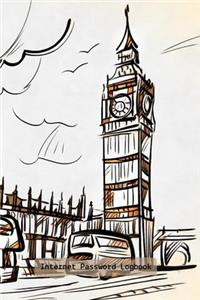 London Drawing Internet Password Logbook