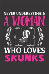 Never Underestimate A Woman Who Loves Skunks