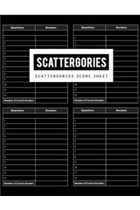 Scattergories Score Sheet